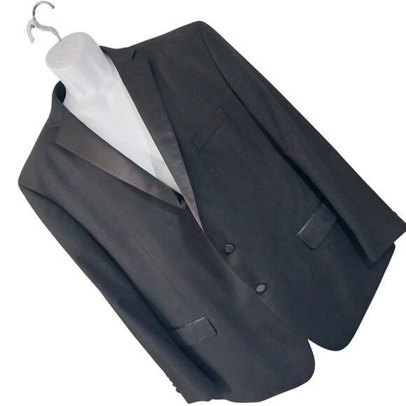 NWOT! VAN HEUSEN! STUNNING CLASSIC BLACK SATIN LAPEL DRESS TUXEDO JACKET! SZ 50R - Picture 10 of 10